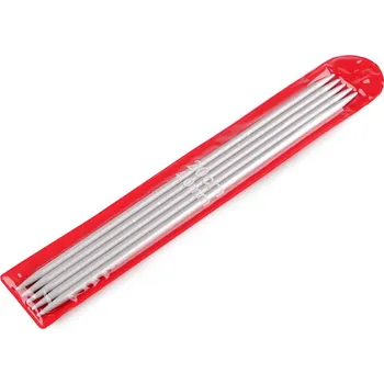 Nástroj na niť a příze Ponožkové jehlice hliníkové č. 2; 2,5; 3; 3,5; 4; 4,5; 5 - 5 (4 mm) nikl
