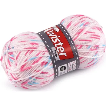 Příze Pletací příze Baby 50 g - 3 (011) bílá růžová