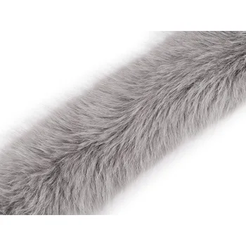 Našívací oděvní / dekorační kožešina plochá šíře 9 cm METRÁŽ - 6 šedá