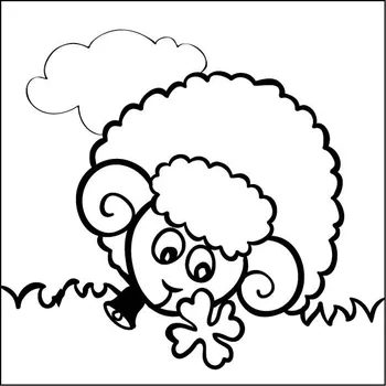 MANDALY Předlohy k pískování 10x10 ovečka se čtyřlístkem