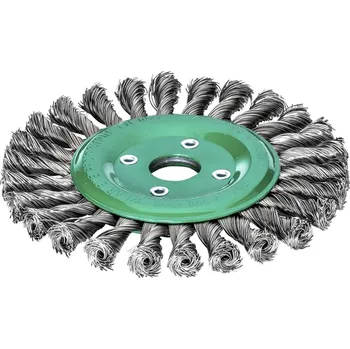 Drátěný kartáč Lessmann 475811 | Rotační kartáč splétaný, jednořadý vysoce pevný nerezový drát spletený 0,50, průměr 178x14x22,2 mm