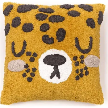 Polštář POLŠTÁŘ BAVLNĚNÝ DEKORAČNÍ OZDOBNÝ PRO DĚTI TYGR 40 x 40 cm