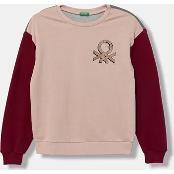 Chlapecká mikina Dětská bavlněná mikina United Colors of Benetton 3J68C10Q0.G.seasonal růžová 03X, vel. 170