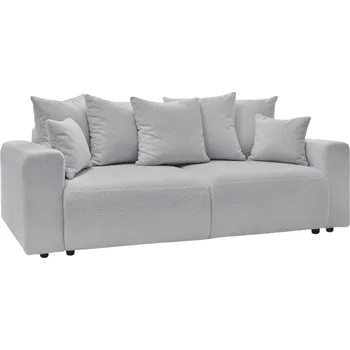 Pohovka Bobochic Paris Světle šedá bouclé rozkládací pohovka Envy 245 cm