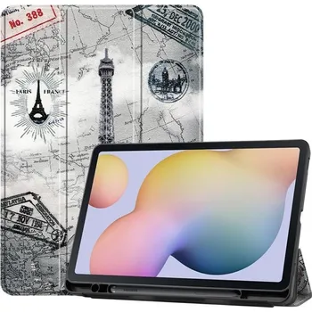 Pouzdro na tablet Printy polohovatelné PU kožené pouzdro na tablet Samsung Galaxy Tab S7 - Eiffelova věž