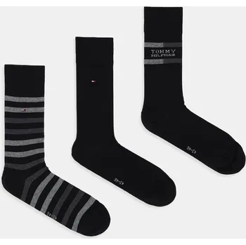 Pánské ponožky Ponožky Tommy Hilfiger 3-pack 701235376 černá 99X, vel. 43/46