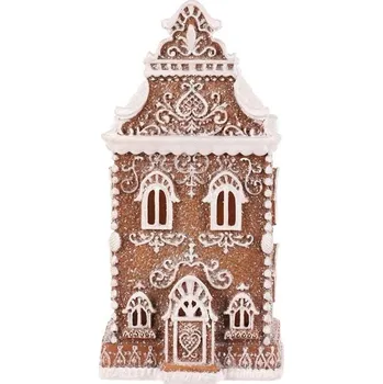 Vánoční dekorace Vánoční dekorace Perníková věž, polyresin, LED, hnědá