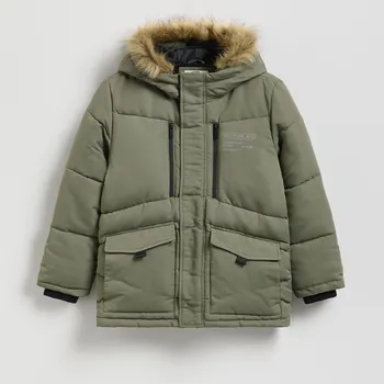 Chlapecká bunda Reserved - Zateplená bunda s&nbsp;kapucí - pudrově zelená - PN615-97X - PN615-97X-134