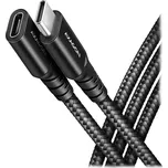 AXAGON prodlužovací kabel USB-C(M) na USB-C(F) / USB 3.2 Gen 2 / 5A / PD 240W / 8K HD / opletený / 1,5m / černý