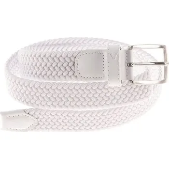 Opasek Alberto Basic Braided Mens White 95 cm 95 Pásek
