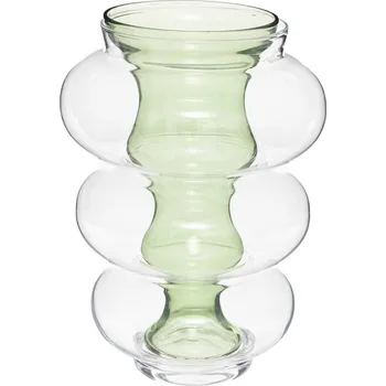 Bytová dekorace Atmosphera Skleněná váza dvojitá MATALI, 36 cm, zelená