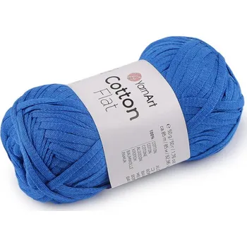 Příze Bavlněná pletací příze Cotton Flat 50 g - 5 (6736) modrá