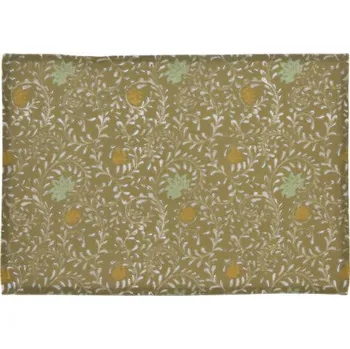 Home Styling Collection Bavlněná podložka pod talíř, květinový vzor, 45 x 30 cm, zelená