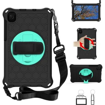Příslušenství pro tablet Honey hybridní odolný kryt s popruhem a držákem na ruku pro tablet Samsung Galaxy Tab A7 Lite 8.7 T220/T225 - černý/cyan