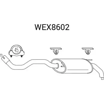 Tlumič výfuku QWP Zadní tlumič výfuku QWP WEX8602