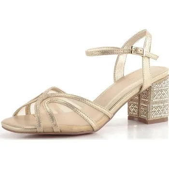 Dámské sandále Menbur společenské sandály se zdobeným podpatkem Oro/Gold 25796 - 40 | P690625