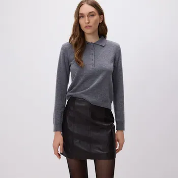 Dámská sukně Reserved - Kožená mini sukně - tmavě hnědá - 721EH-89X - 721EH-89X-L