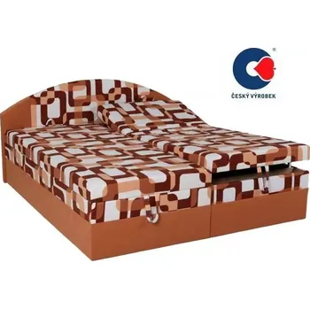 Postel Polohovací manželská postel Vesna, 200x180, černá vzor/šedá (216/42)