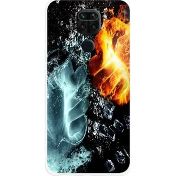 Pouzdro na mobilní telefon Gelový kryt mmCase na mobil Xiaomi Redmi Note 9 - voda a oheň