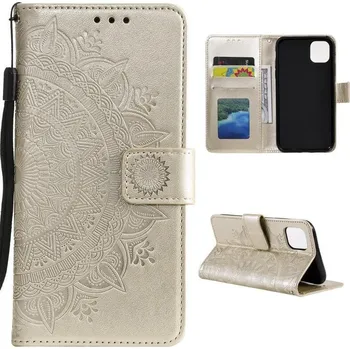 Pouzdro na mobilní telefon Mandala PU kožené peněženkové pouzdro na mobil Xiaomi Mi 11 - zlaté