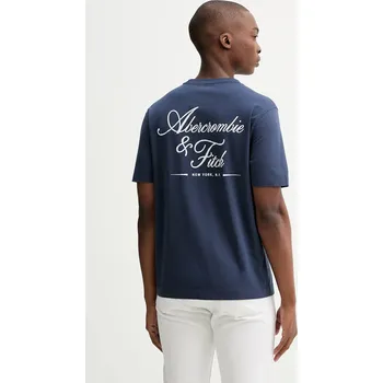 Pánské tričko Bavlněné tričko Abercrombie & Fitch pánské, modrá barva, s potiskem, KI123-5255-200 KI123.5255.200 57X, vel. XXL