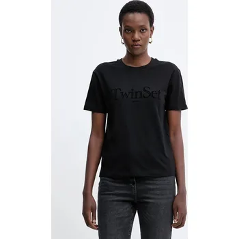 Dámské tričko Bavlněné tričko Twinset dámské, černá barva, 252TT2320 99X, vel. XL