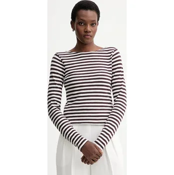 Pánské oblečení Bavlněné tričko s dlouhým rukávem Marc O'Polo 510219652597 hnědá 89X, vel. M