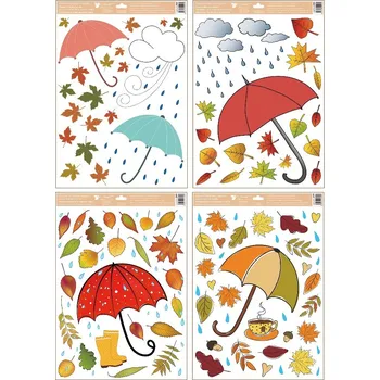 Okenní dekorace Fólie na okno, podzimní déšť