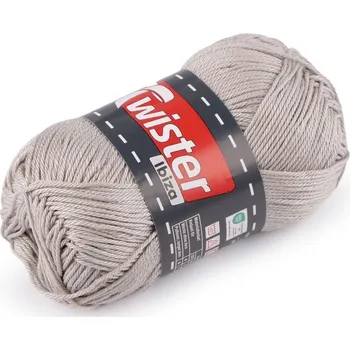 Příze Bavlněná pletací příze Twister Ibiza 50 g - 13 (92) šedá světlá