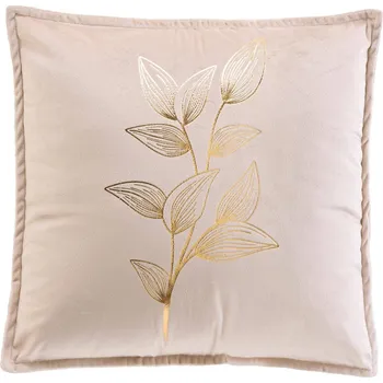 Dekorativní polštářek Douceur d'intérieur Dekorační polštář z sametového materiálu, GLAMA, 45 x 45 cm, béžový, polyester