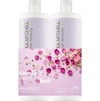 Kosmetická sada Sada pro poškozené vlasy Paul Mitchell Clean Beauty Repair Save Big Duo + dárek zdarma