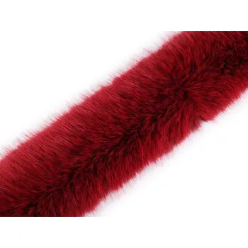 Našívací oděvní / dekorační kožešina plochá šíře 9 cm METRÁŽ - 4 červená tmavá