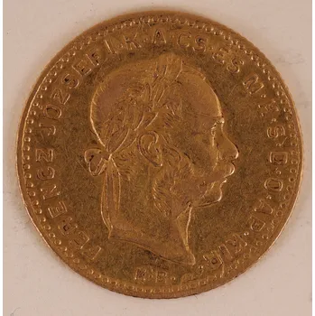 František Josef I. – 10 franků / 4 forinty, Kremnica 1885 3,19 g