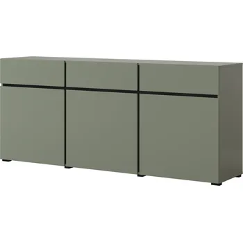 Komoda Komoda BONIFACIO 3D3S, zelená/černá + vyzvednutí ZDARMA