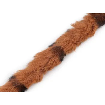 Všívací oděvní / dekorační kožešina kulatá zvířecí vzor šíře 4 cm METRÁŽ - 2 hnědá koňak