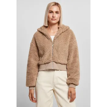 Dámské oblečení Dámská krátká oversized bunda Sherpa softtaupe Urban Classics růžová 2546024