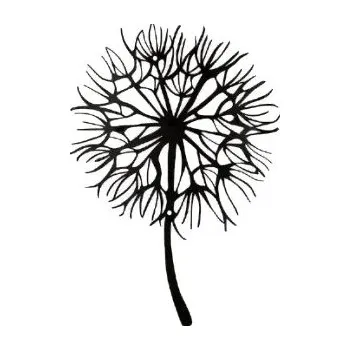 Kovová nástěnná dekorace 29 cm - Pampeliška