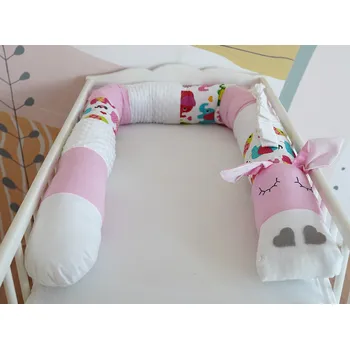 Zvířátkový mantinel do postýlky růžový sloník