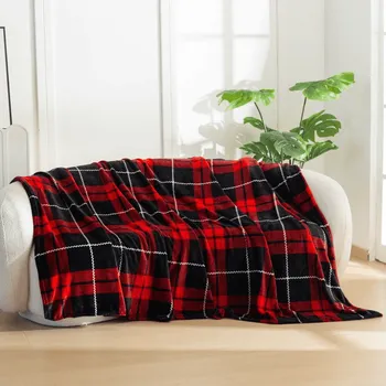 deka Mikroplyšová deka ALBURY, červená Rozměr: 160 x 200 cm