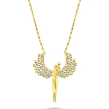 Náhrdelník Brilio Silver Blyštivý pozlacený náhrdelník Andělé se zirkony NCL143Y + 2 měsíce na vrácení zboží