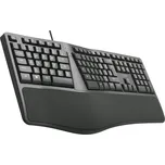 Klávesnice C-TECH KB-113E USB, ERGO, černá, CZ/SK