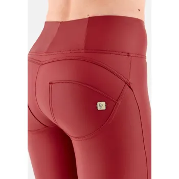 Dámské kalhoty Freddy kalhoty WR.UP koženkové červené, vysoký pas, skinny střih, eco-friendly materiál Vybraná velikost: L