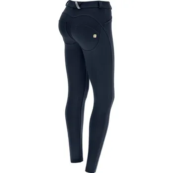 Dámské kalhoty Freddy kalhoty WR.UP v tmavě modré barvě, vysoký pas, 2 knoflíčky, superskinny střih, organická bavlna Vybraná velikost: XL