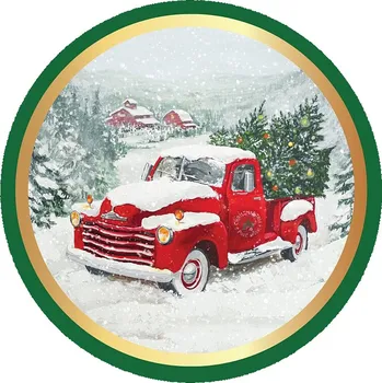 Dóza na potraviny EXCELLENT HOUSEWARE Máslové sušenky v kovové dóze s Vánočním motivem auta KO-ABM800800auto