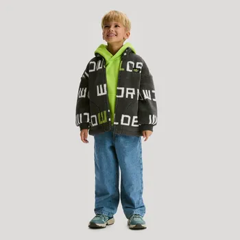 Chlapecká mikina Reserved - Oversize mikina s kapucí - žlutozelená - 921FJ-71X - 921FJ-71X-158