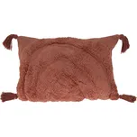 Home Styling Collection Dekorační polštářek z všívané bavlny, třásně, duha, 30 x 50 cm, červená