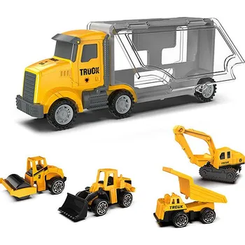 autíčko WIKY Nákladní stavební stroje a box na autíčka set 4 ks, 28 cm