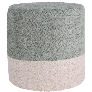 Taburet Home Styling Collection Kulatý čalouněný puf ve dvou barvách boucle, 34 x 35 cm, modrá