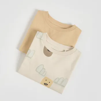 Dětská móda Reserved - Dlouhý bavlněný rukáv 2 ks - béžová - 591FJ-08X - 591FJ-08X-110