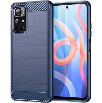 Pouzdro na mobilní telefon Carbon odolný gelový obal pro mobil Xiaomi Poco M4 Pro 5G/Redmi Note 11S 5G - modrý